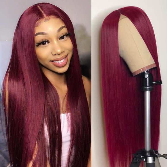 Burgundy Red Brazilian Straight Remy Human Hair main image 5